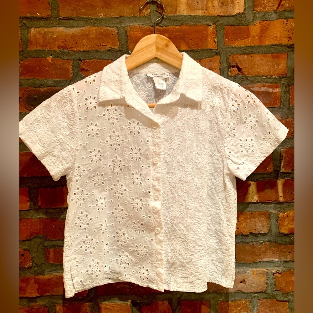 Embroidered Eyelet White Shirt Spring/Summer